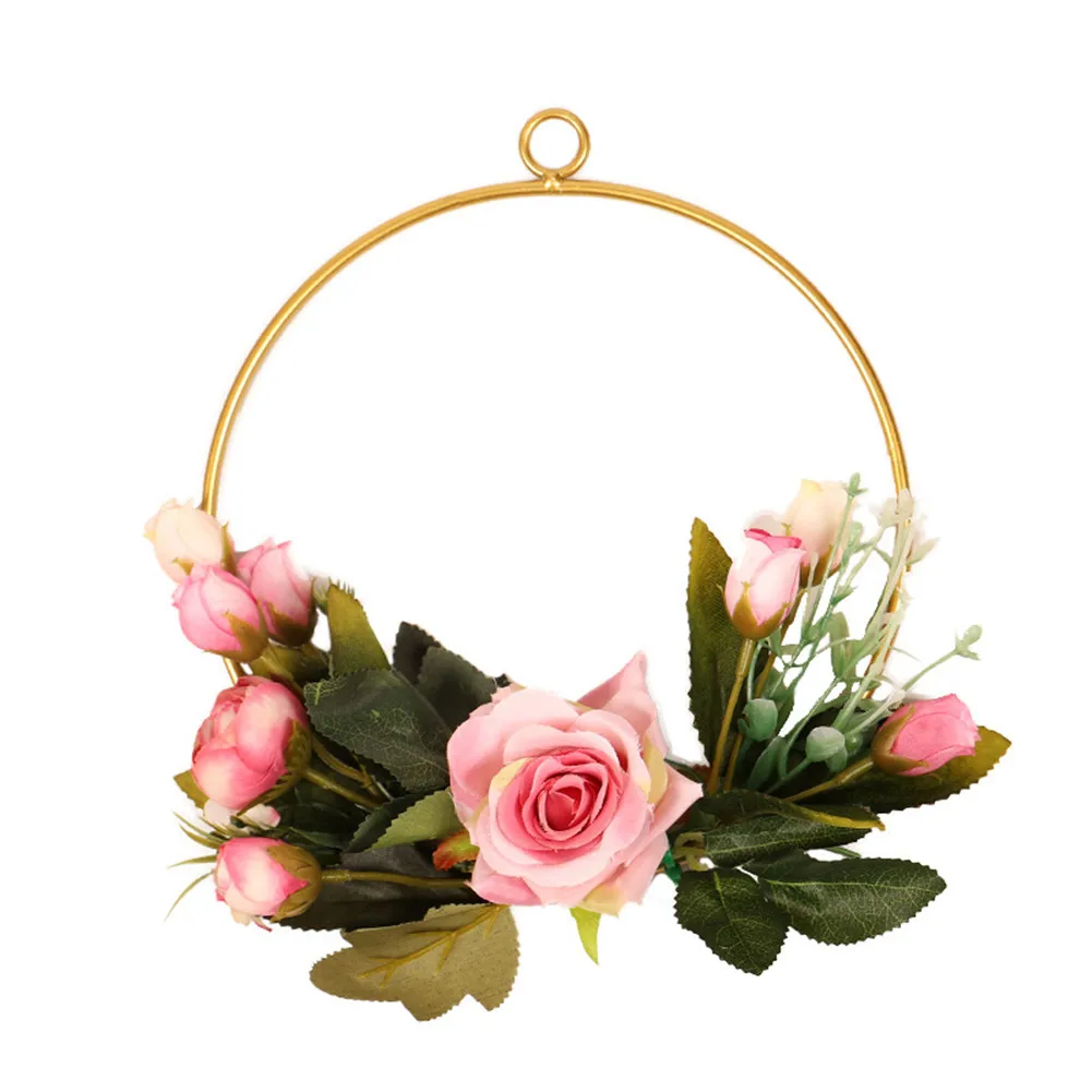 

New Simulation Flower Wreath Home Door Wall Hanging Accessories Floral Hoop Wreath Decoration Wedding Wall Decor Drop Shipping