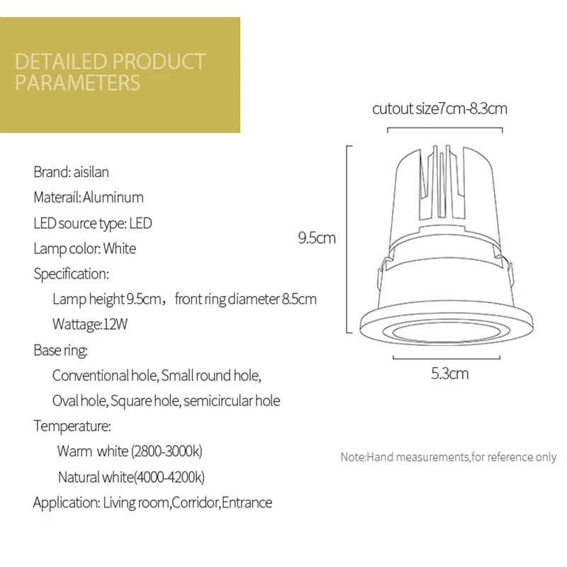 Светодиодный точечный светильник Aisilan лампа высокого качества с встроенной