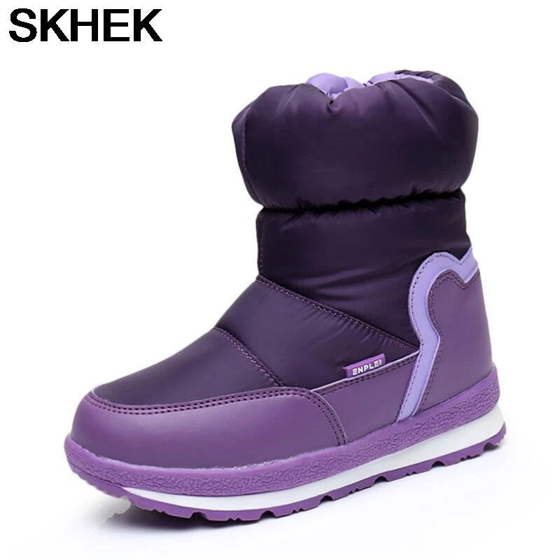Новинка детские зимние ботинки SKHEK теплые из шерсти 30% модная плюшевая детская
