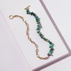 Короткое женское ожерелье с металлической цепочкой, покрытое золотом