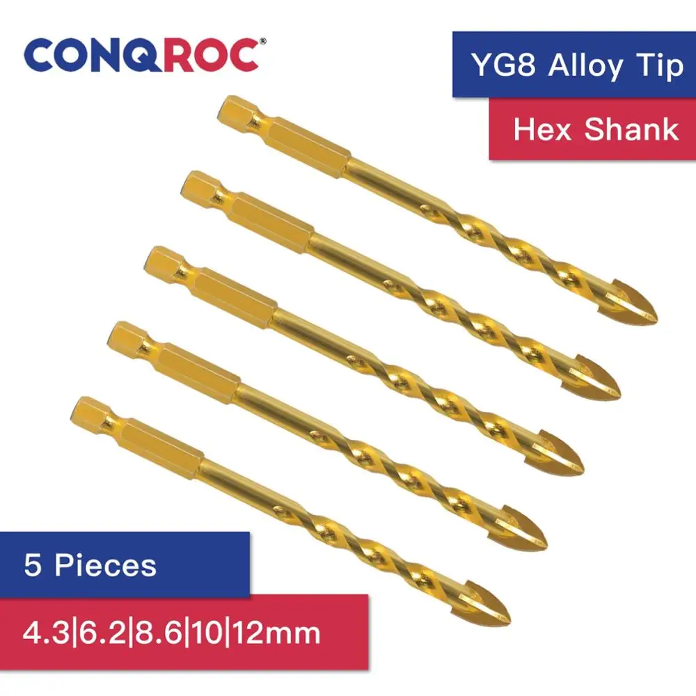 5 шт. сверло для стеклянной плитки крестовая головка карбид вольфрама с