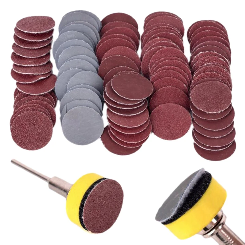 

2 Inch 100 Pcs Sanding Discs Pad Kit Round Sandpaper Hook Loop Sander Backer