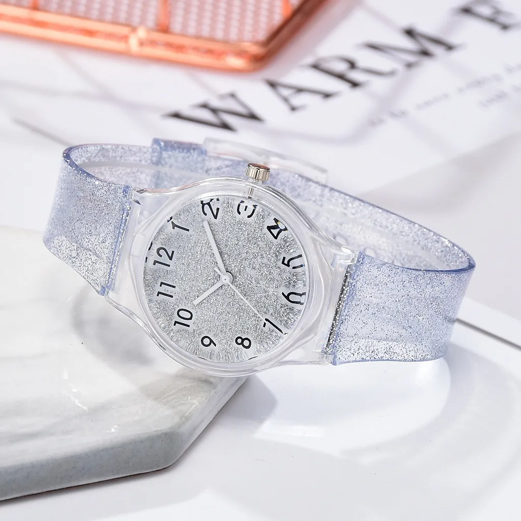 

Romantic Women Watch Translucent Starry Reflective Silicone Ladies Popular Analog Quartz Wristwatch For Woman Gift Relojes Mujer