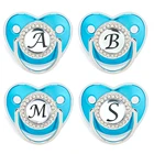 Роскошная синяя Детская Соска-пустышка без бисфенола А, силиконовая соска с именем, оригинальная детская соска-пустышка для новорожденных, подарки для будущей мамы