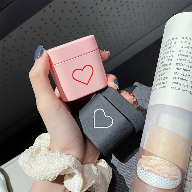 Модный милый чехол Kjoew в форме сердца для Airphone Жесткий Чехол ПК беспроводные Bluetooth