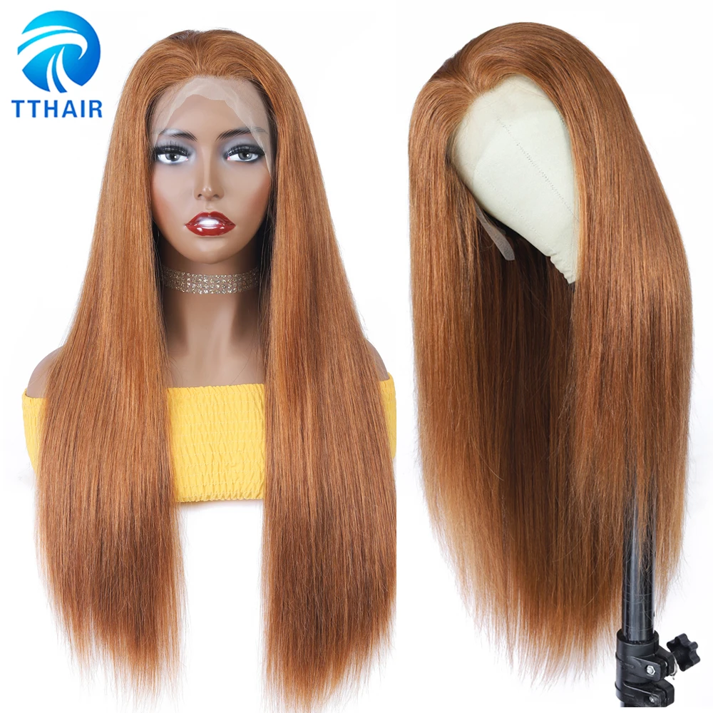 Парик TTHAIR из человеческих волос с эффектом омбре прямой парик фронтальный