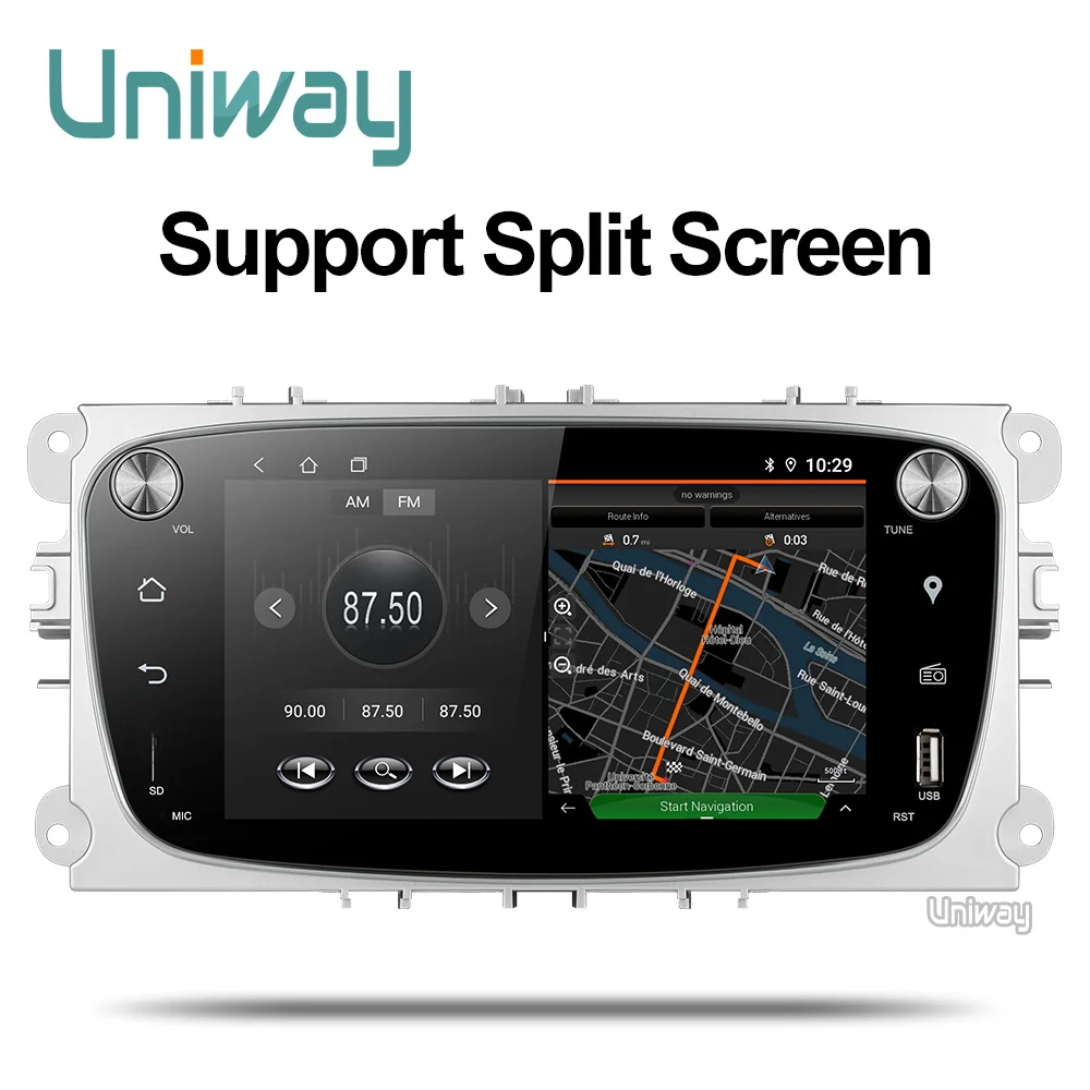 Uniway ALFKS7071 2G+ 32G android 8,1 автомобильный dvd для focus ford mondeo ford kuga ford S-MAX c-maxcar радио