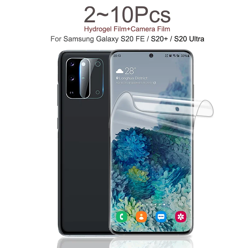 2~10шт камеры мягкое стекло на Samsung Note20/S20/S21 защитная пленка Note 20 Ultra Гидрогелевая