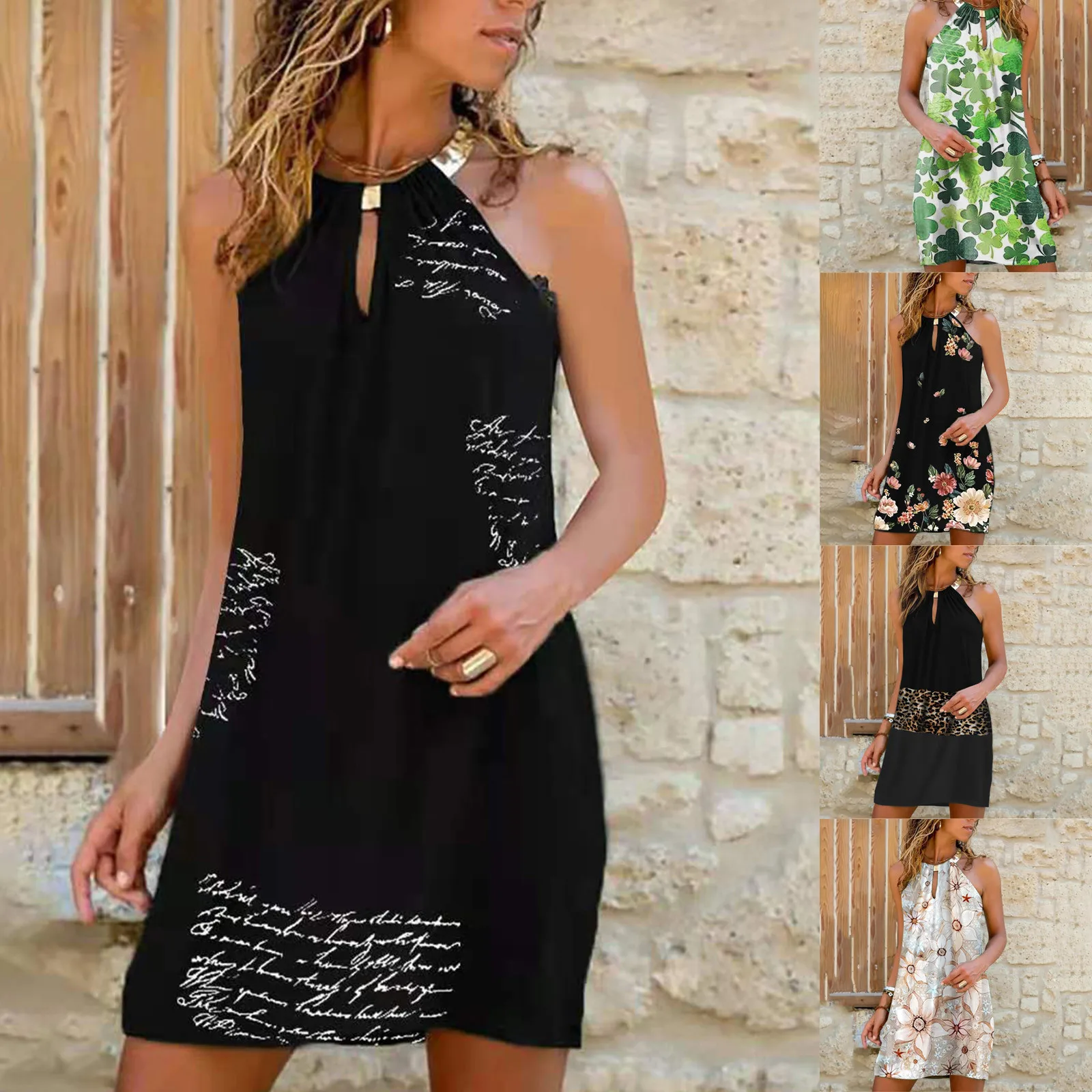 Женское винтажное платье без бретелек Повседневное большого размера с