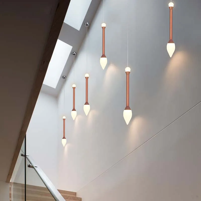 Денолит уникальный дизайн факела Led подвесной светильник для виллы дуплекс