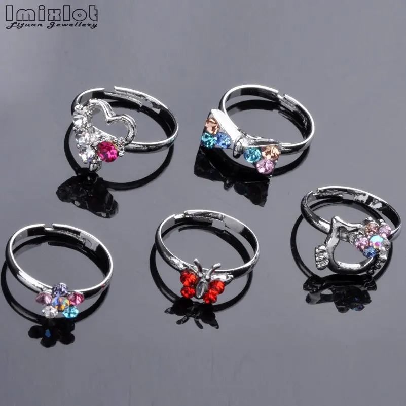 5 шт./партия кольца с кристаллами серебряным покрытием|Кольца для помолвки| |