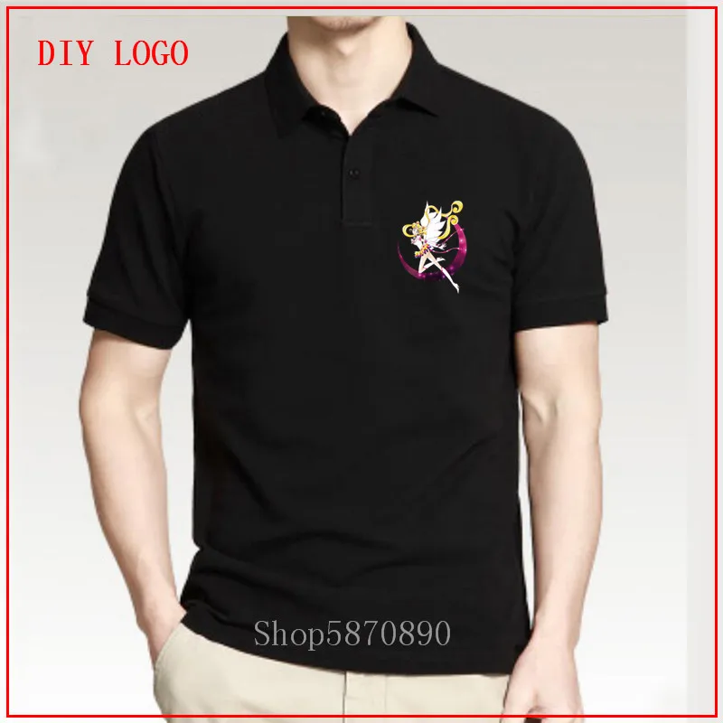 Рубашка-поло с принтом Сейлор Мун Мужская длинная футболка в стиле ольччан