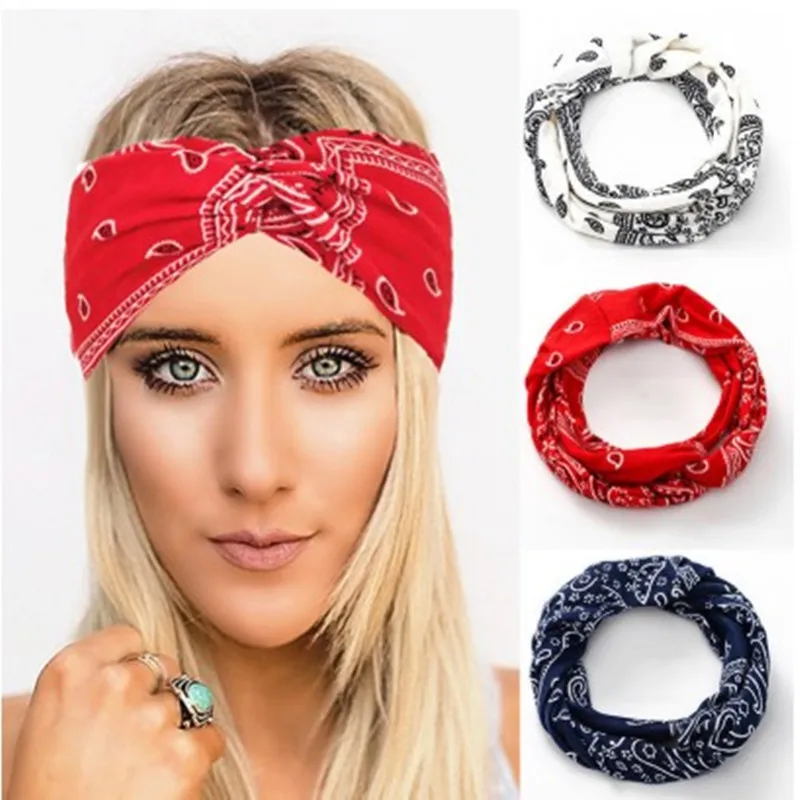 

Cashew Flower Boho Headbands for Women Printed Twist Elastic Hairband Sport Headband Yoga Turban Headwrap Girls Hair Accessories