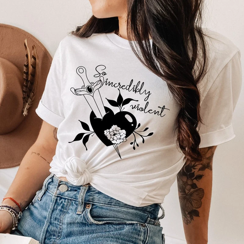 

So Incredibly Violent T-shirt Aesthetic Women Short Sleeve Tumblr Hipster Tees Tshirt
