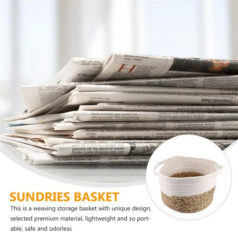 

Simple Cotton Rope Storage Basket Organizing Basket Dirty Clothes Container