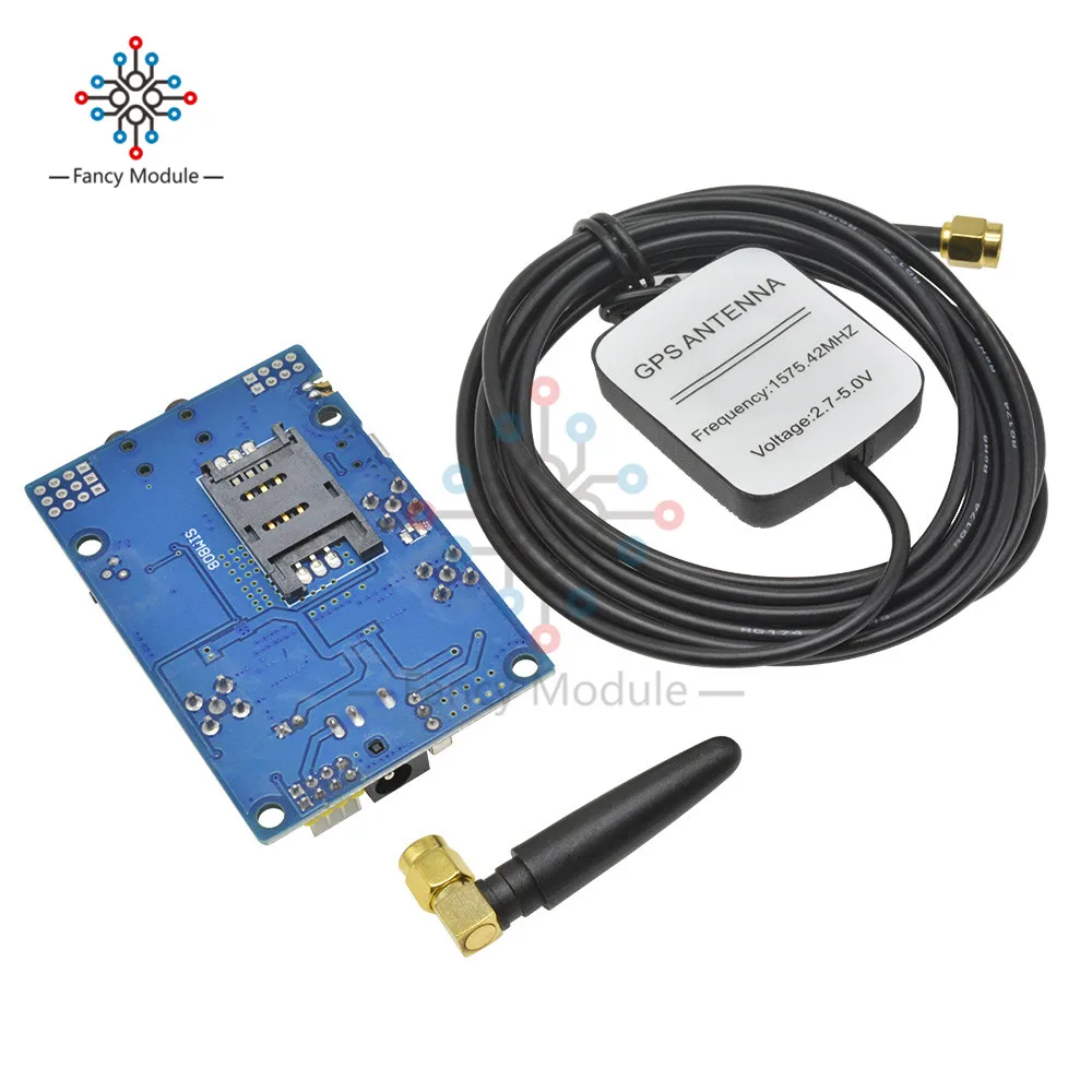SIM808 модуль GSM GPRS GPS макетная плата IPX SMA с антенной для Arduino Raspberry Pi вместо SIM908 |