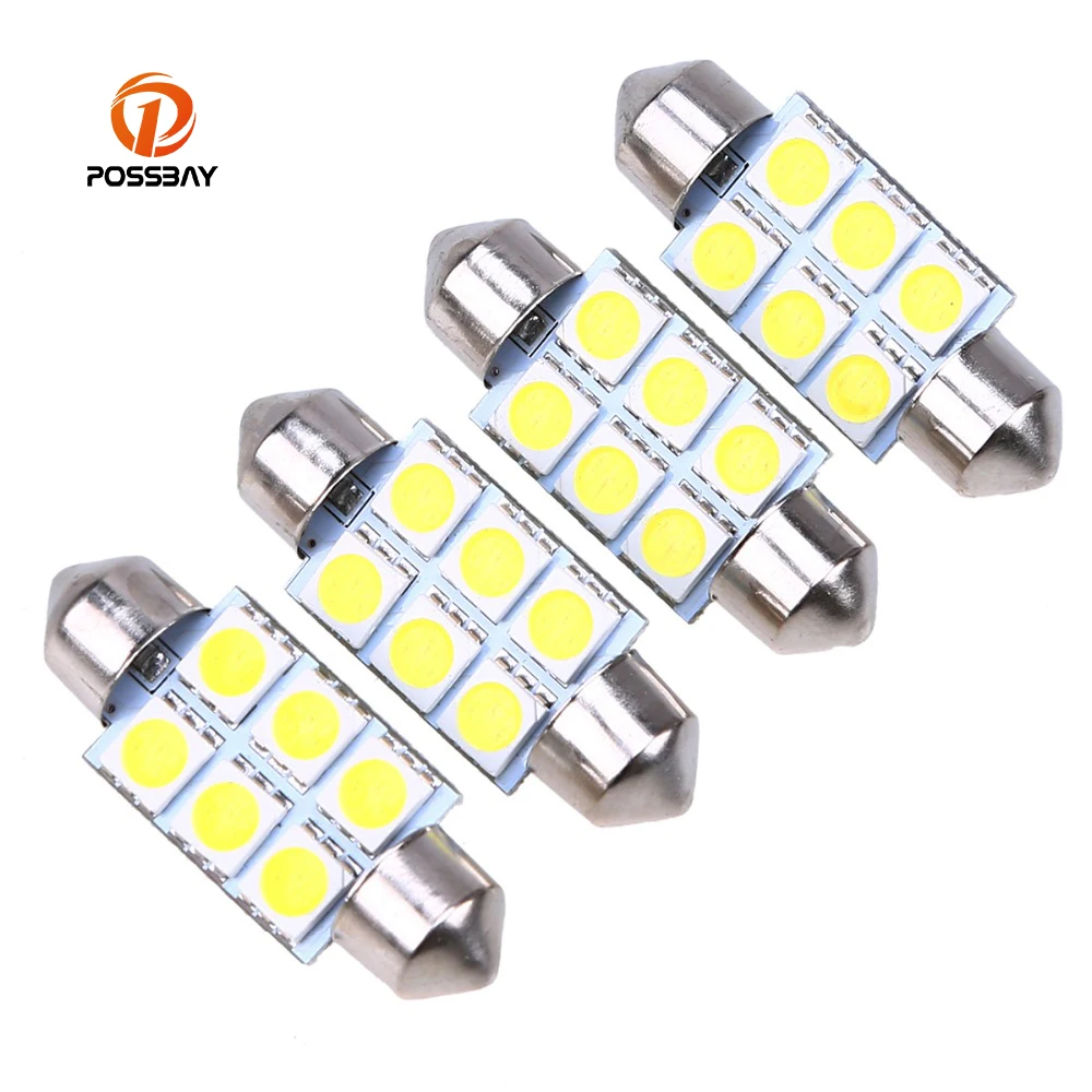 Супер яркий светодиодный светильник POSSBAY 36 мм 6 SMD 5050 для салона автомобиля лампы