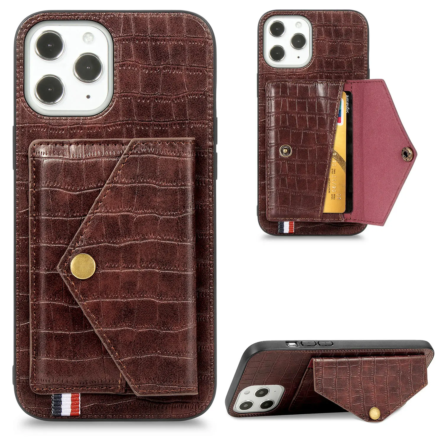 

Crocodile Skin Pattern Leather Magnetic Case For iPhone 12 Mini 11 Pro XS Max SE 2020 XR X 8 7 6s 6 Plus Wallet Card Slots Cover