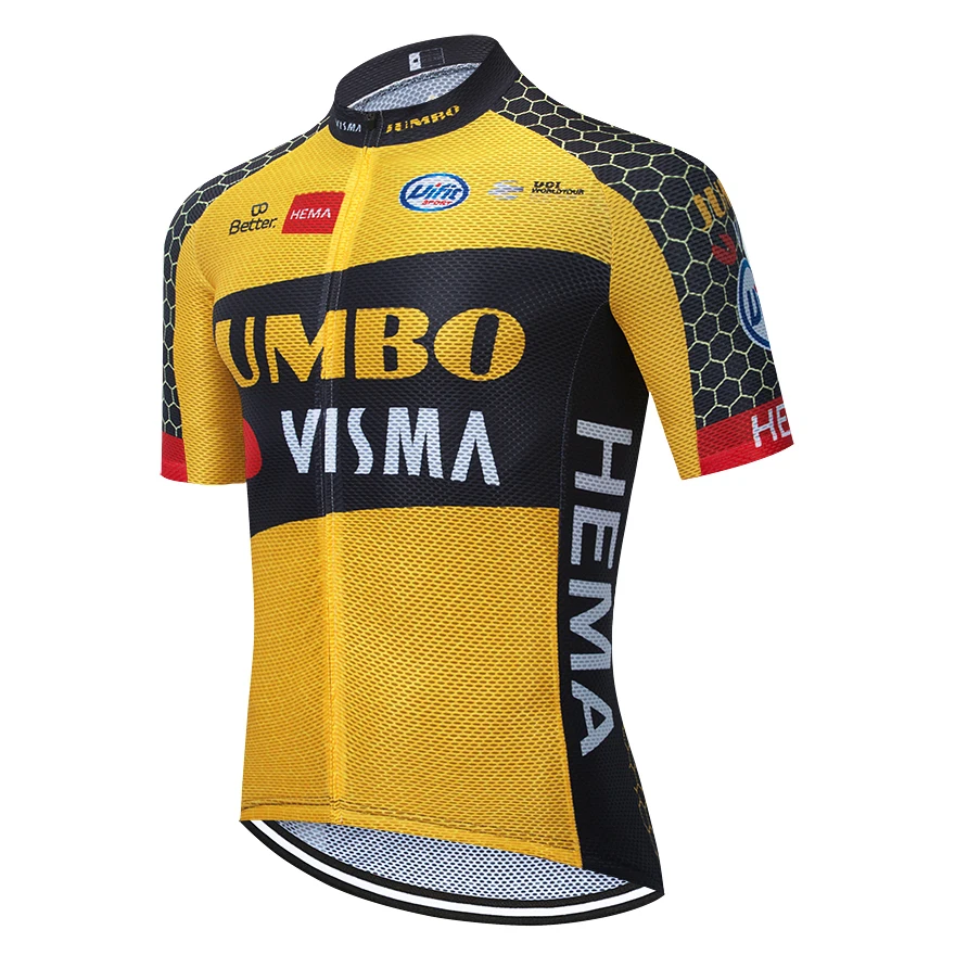 

Новинка 2021, Джерси для велокоманды JUMBO, велосипедная рубашка, одежда для горного велосипеда, летняя быстросохнущая дышащая одежда для велос...