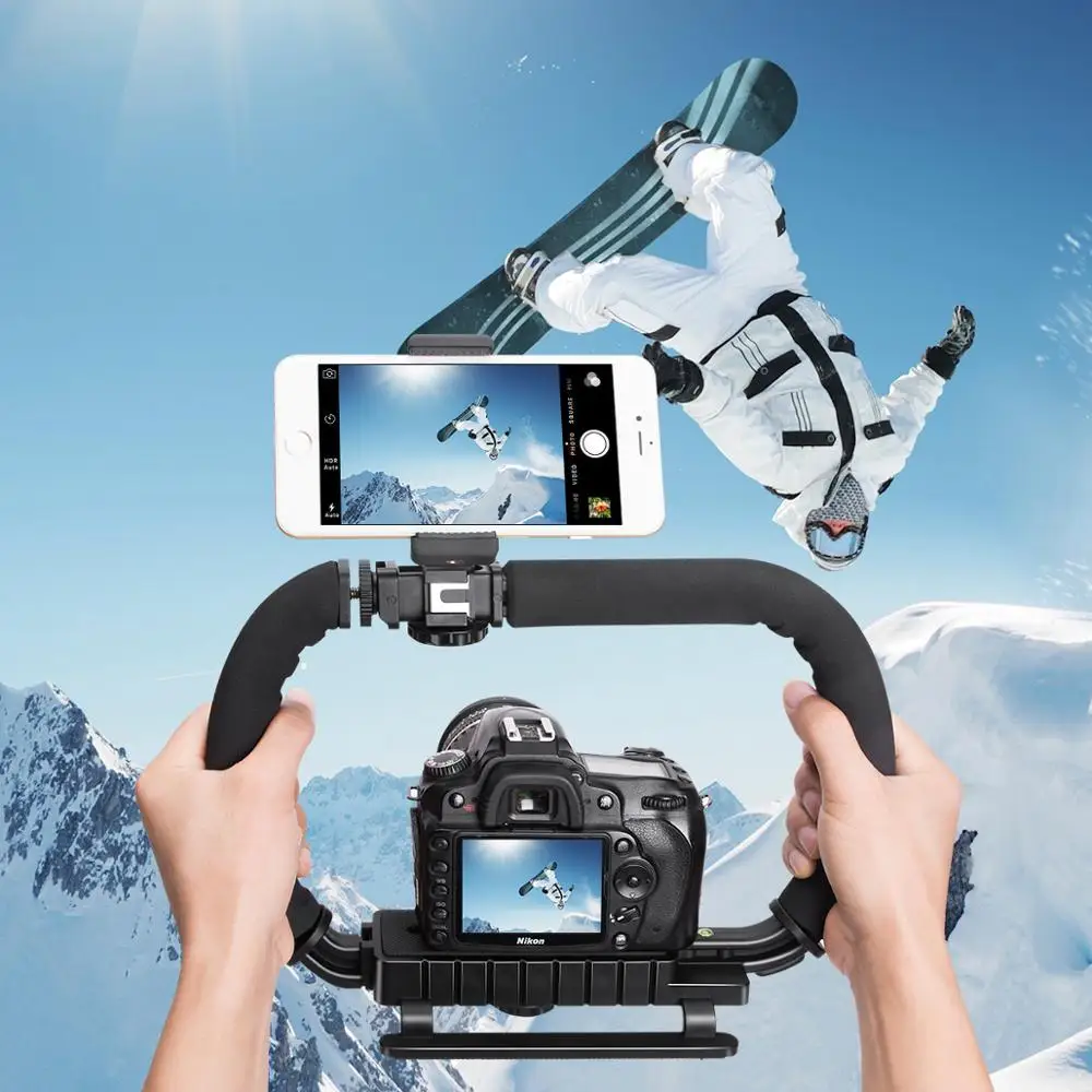 U ручка стабилизатор Vlog видео держатель Rig Steadycam крепление экшн камера смартфон