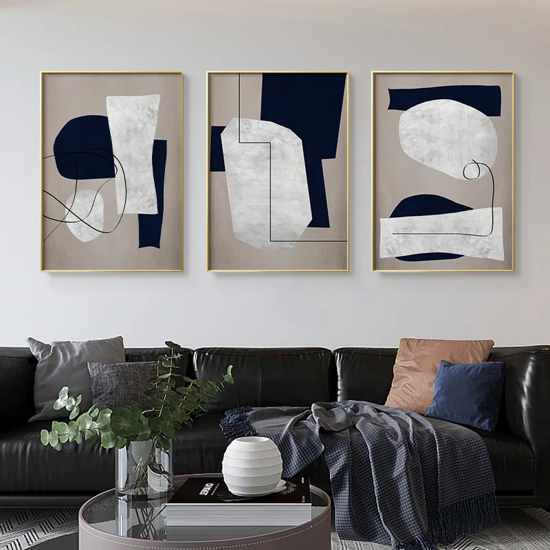 

Abstract Painting Picture Color Block w Black Line Poster Print Modern Decorative Picture for Living Room Wall Canvas Home Decor