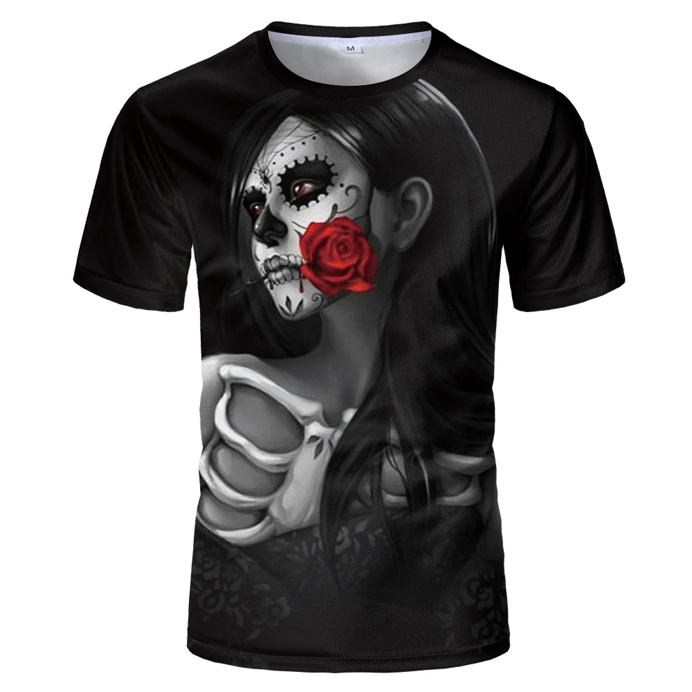 

Skull T shirt Men Bleeding eyesSkeleton T-shirt Punk Rock T shirts 3d Print T-shirt Vintage Men Clothing Summer tops Plus Size