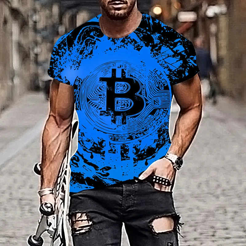 

Trendy Creative Graphic T-shirt Top Ropa Cryptocurrency Bitcoin creative design designer tees Men's 2021 Fashion Style T-Shirt