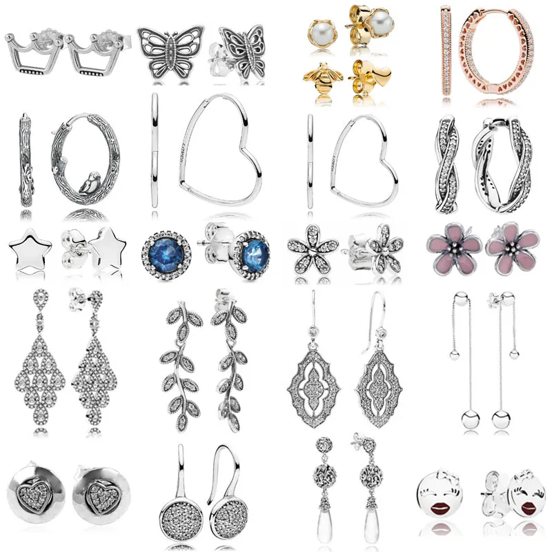 Серьги в форме сердца из колец двухцветные Асимметричные серебряные серьги с