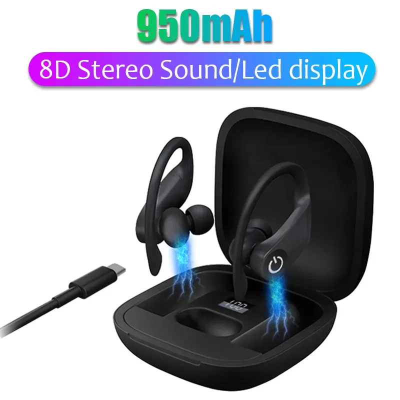 Светодиодный Дисплей Беспроводной наушники вкладыши TWS с Bluetooth5.0 B5 громкой связи