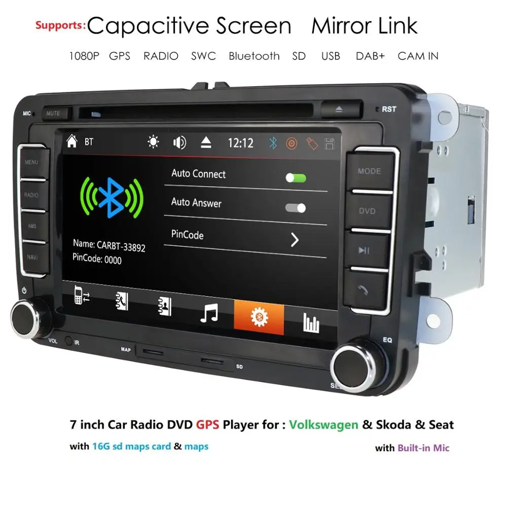 " 2 din WINCE автомобильный dvd-плеер для VW/Golf/Passat/POLO/Tiguan/Skoda/Fabia/Rapid/Seat/Leon gps 3g BT Авторадио SWC RDS DTV