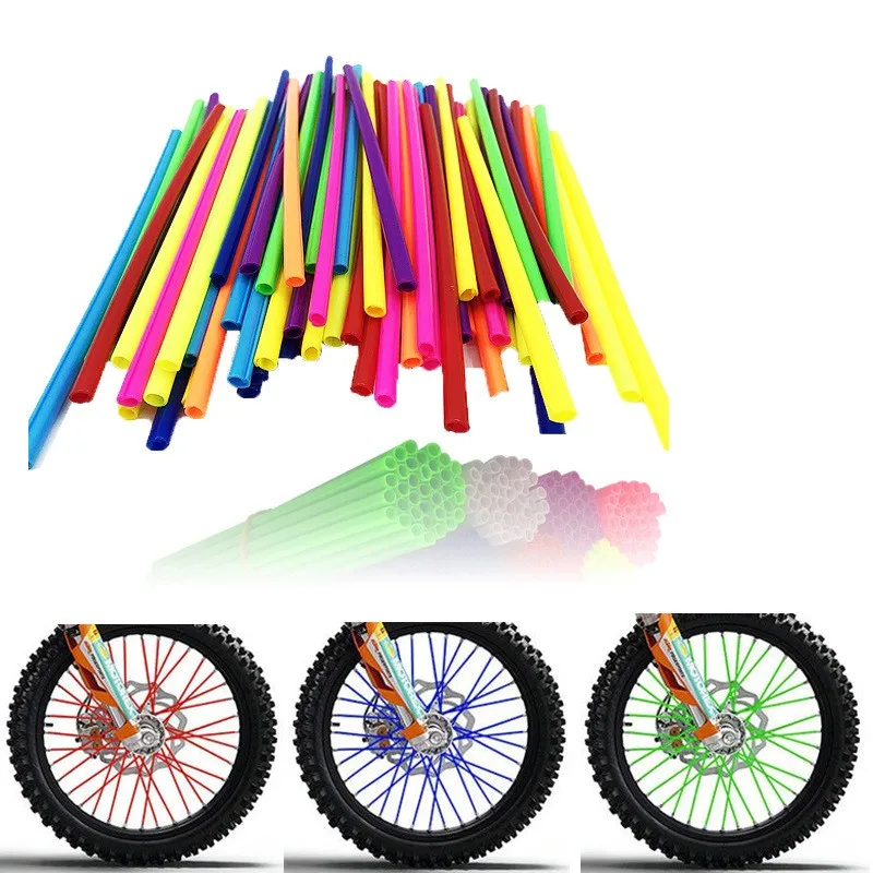 

72pcs Motorcycle Wheel Spoke Wraps 24CM Kit Rims Skins Covers Guard Protector Motocross Pit Motorcycle Accessories Dirt Bicycle
