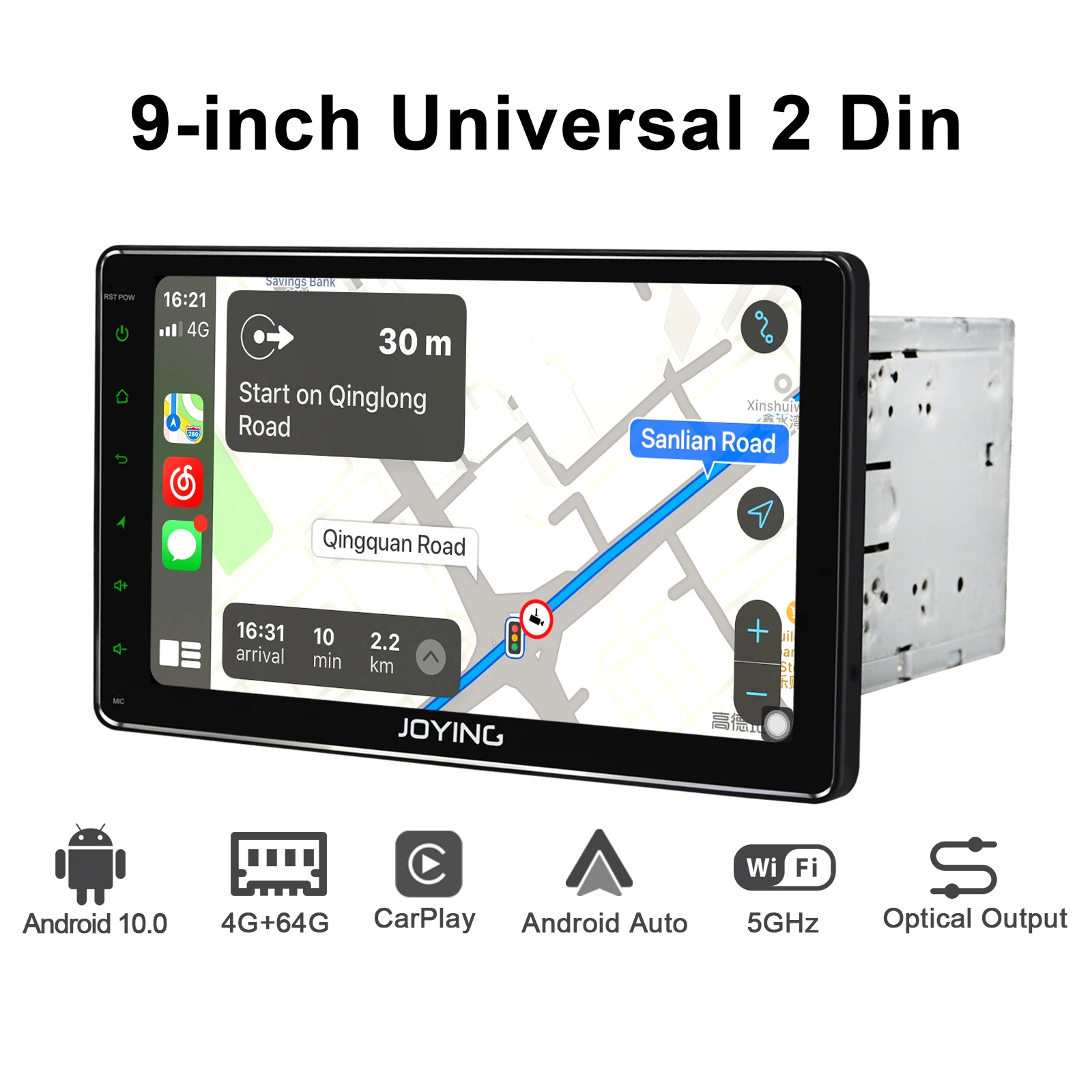JOYING 2 din Android 10 0 Универсальный 9 &quot1280*720 IPS головное устройство стерео 4 Гб RAM GPS Видео