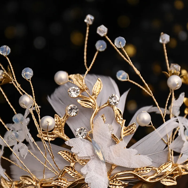 Handmade Crystal High Flower Tree Tiaras And Crowns Wedding Headband Headpiece Bridal Hair Piece Prom Pageant Accessories Gifts |