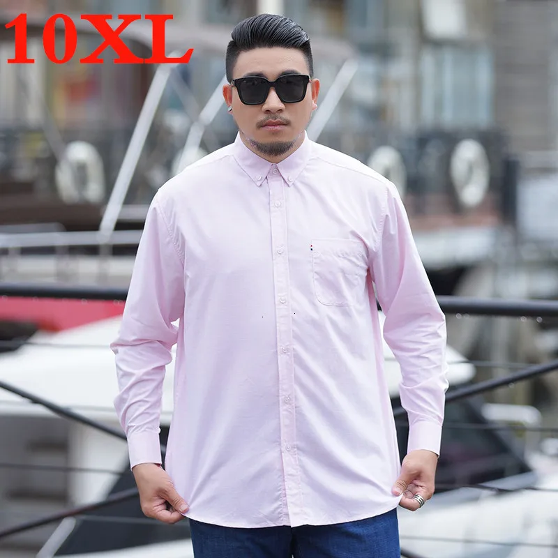 plus size 10XL 9XL 8XL 7XL 6XL Casual Men Shirts loose Fit Male Social Brand Long Sleeve Business Shirt Clothes | Мужская одежда