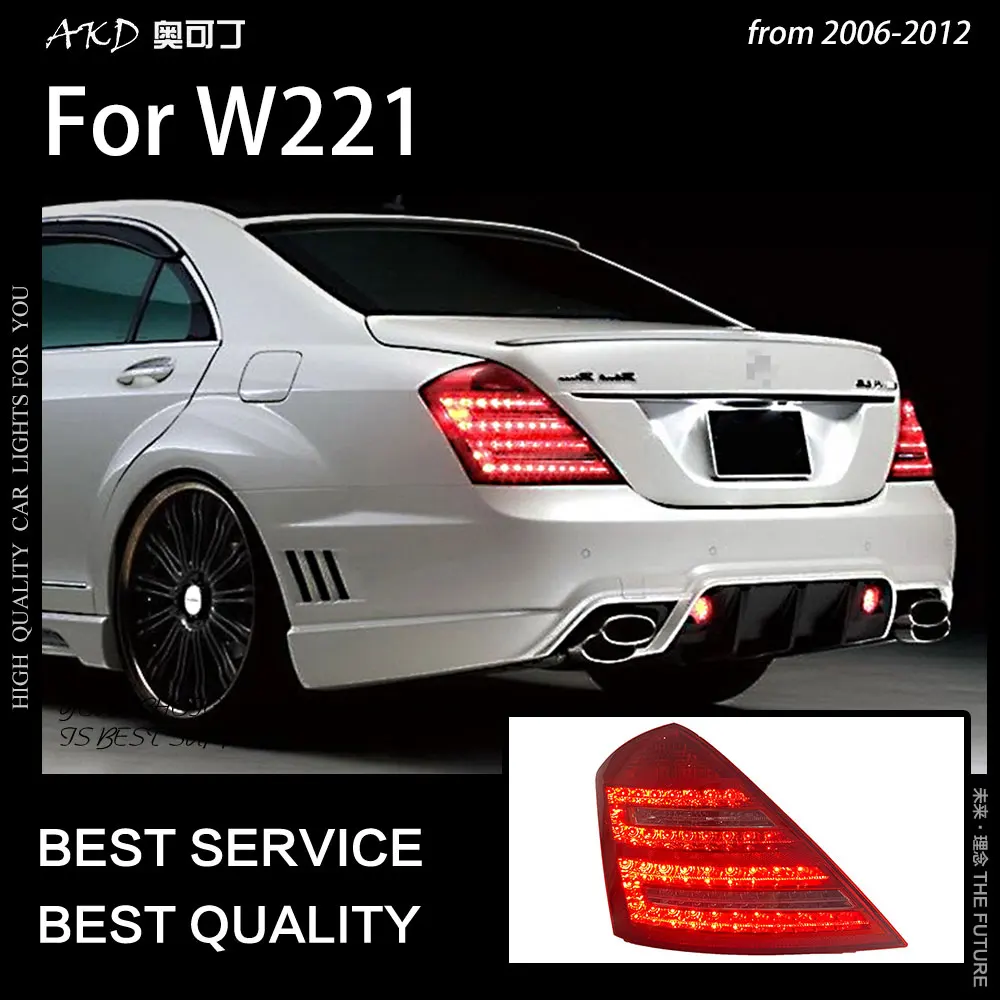 

Car Styling Taillights for W221 LED Tail Light 2006-2012 S300 S350 S400 Tail Lamp DRL Rear Turn Signal Automotive Accessories