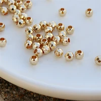 14k gold filled cut surface round bead 5mm big hole cut flash bead diy handmade jewelry beads loose beads