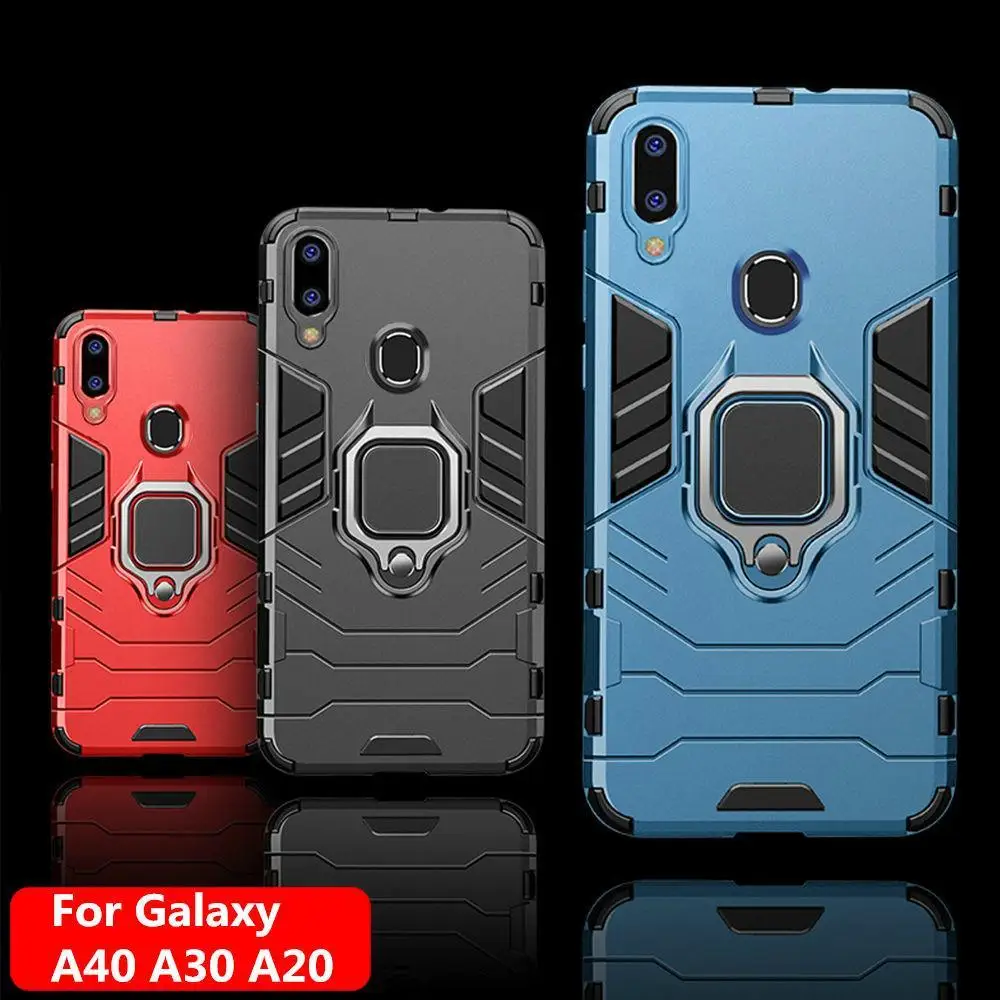 

4 in 1 Case For Samsung Galaxy A40 A30 A20 Case Armor Cover Finger Ring Holder Phone Case For Samsung A 40 30 20 Cover Bumper