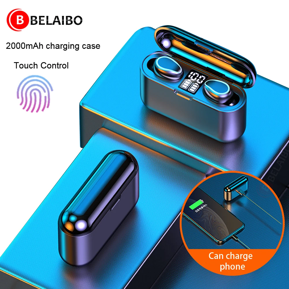 

TWS-наушники с зарядным устройством на 2000 мА · ч, Bluetooth, 5.0