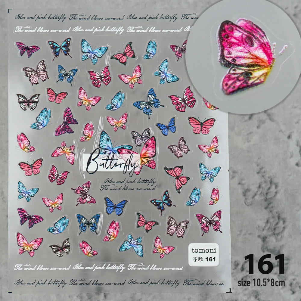 Butterfly Stickers Nail Art Korean Japan 3d Engraved Nail Stickers Embossed Nail Art Decorations DIY Nail Decals Designer  - buy with discount