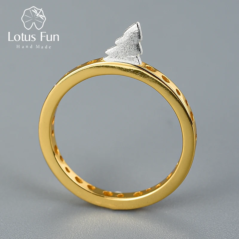 Lotus Fun реальные 925 пробы серебряные серьги 18K золотые кольца ручная работа хорошее