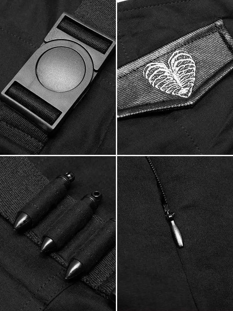 Панк рейв женские готические сердца вышитые аппликации чулок платья с поясом PQ 674