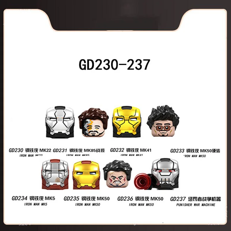 

Superheroes Iron Man Mk85 Mk41 Punishers War Machine Mini Figure Cartoon Bricks Building Blocks Diy Assembled Model Toys Gift