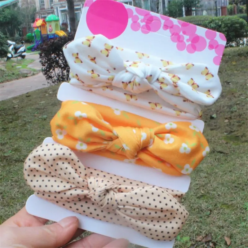 3 шт./лот повязка на голову для маленьких девочек мягкая хлопковая малышей милая