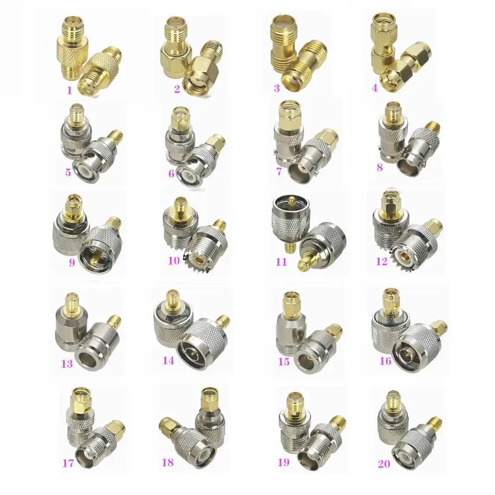 Штекер SMA / RP-SMA / BNC / UHF PL259 SO239 / N / TNC и гнездовой разъем, 1 шт.