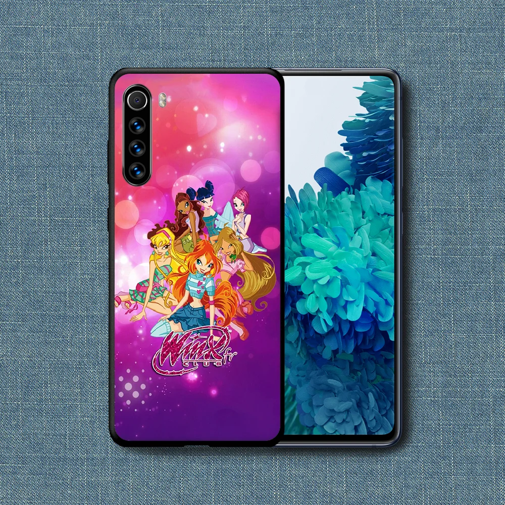 

Winx Clubs Phone Case For Xiaomi Redmi Note 7 8 8T 9 9S 4X 7 7A 9A K30 Pro Ultra black Cover Luxury Cell Soft Coque Painting