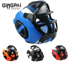 GINGPAI высококачественный боксерский шлем из искусственной кожи для взрослых и детей профессиональный шлем для смешанных боевых искусств Муай Тай тхэквондо головной убор