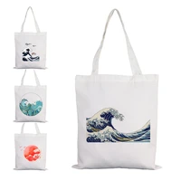 ukiyoe customizable bag fabric shopper bags designer handbags japan woman anime tote luxury women brands canvas summer printed