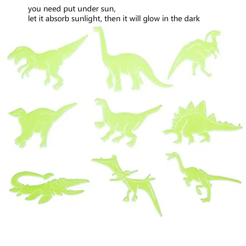 9-Piece Fluorescent Dinosaurs Stickers Set for Kids - Luminous Dinosaur Toys that Glow in the Dark image 4