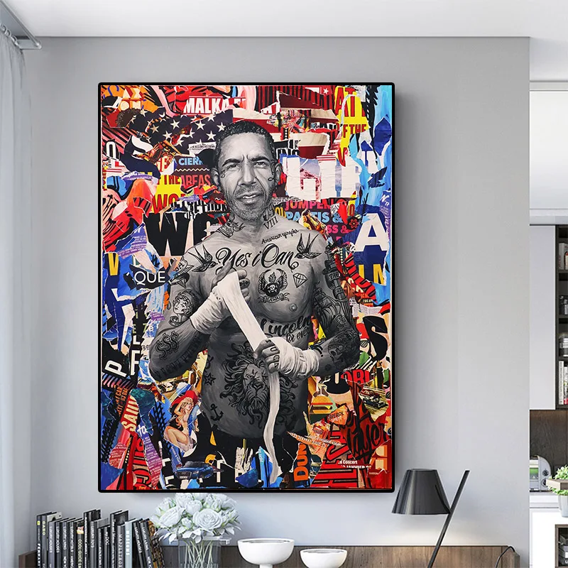 Граффити портрет на холсте Плакаты и печати абстрактный характер холст