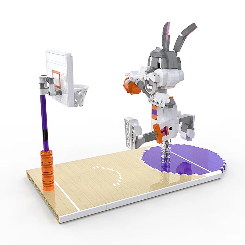 

Набор строительных блоков MOC Пасхальный кролик мультяшная анимация кролик Dunk баскетбольная модель кирпичная детская игрушка «сделай сам» ...